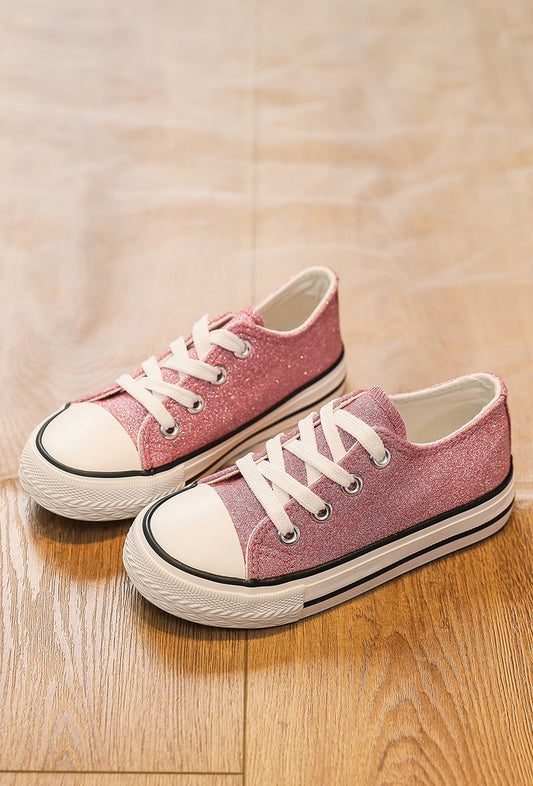 Sneaker Laag Roze Glitter